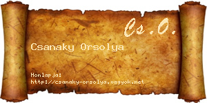 Csanaky Orsolya névjegykártya